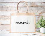 Personalizirana torba iz jute z žepkom: mami