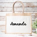 Personalizirana torba iz jute z žepkom: ime