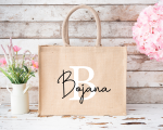 Personalizirana torba iz jute: ime in inicialka - slika 2