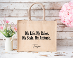 Personalizirana torba iz jute: My Life. My Rules