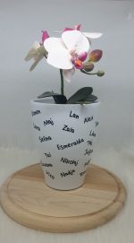 Keramičen cvetlični lonček za orhideje različne barve: Hvala, da nam pomagaš/pomagate rasti. - slika 2