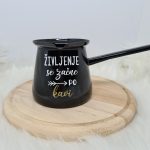 Emajl džezva različne barve: Življenje se začne po kavi