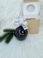 Personalizirana bunkica črna - okrasek za smrečico: Ime - slika 2