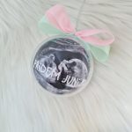 Bunkica - okrasek za smrečico: prozorna z vašo sliko in napisom