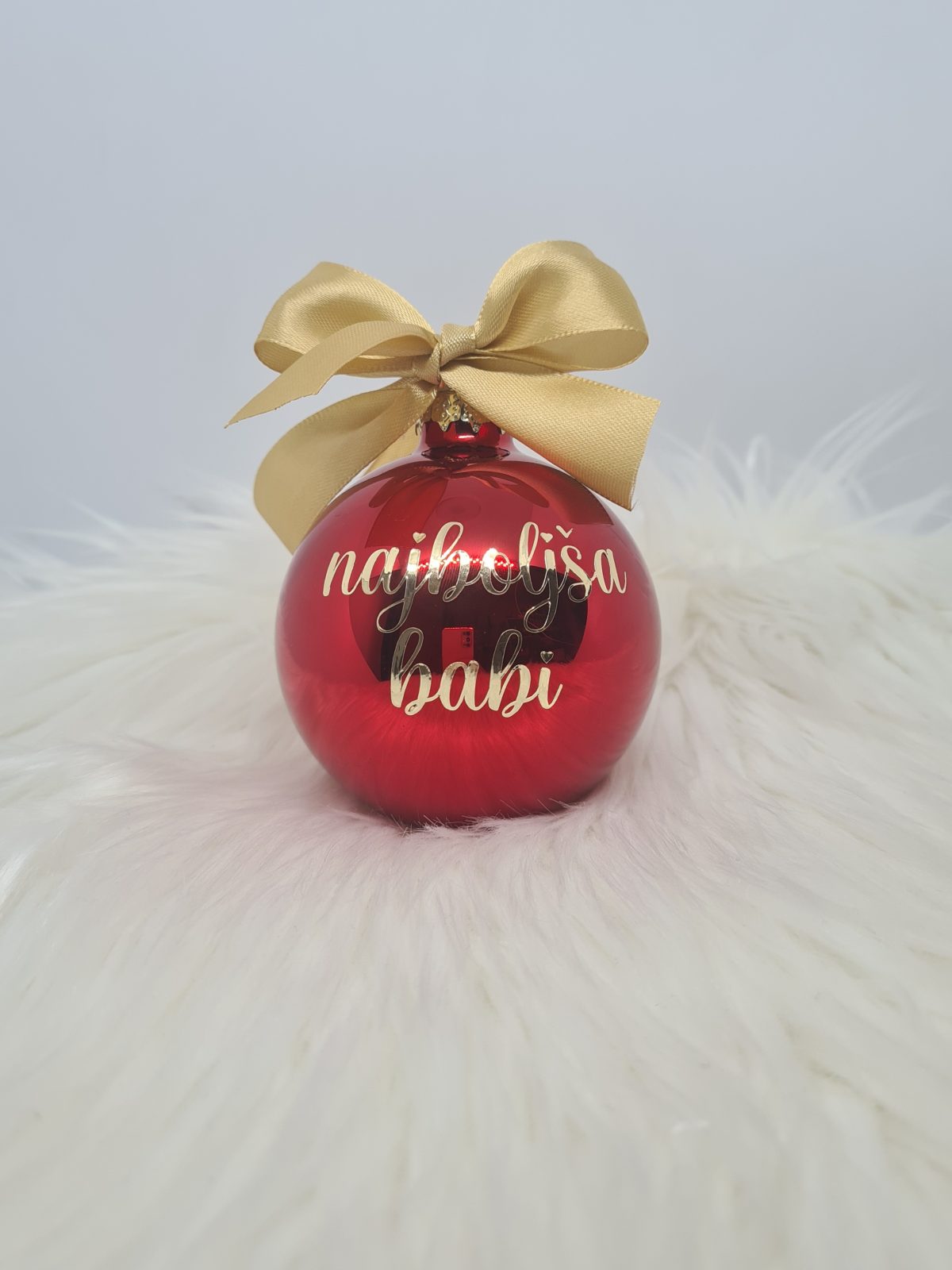 Personalizirana bunkica (okrasek za smrečico) - rdeča - slika 3