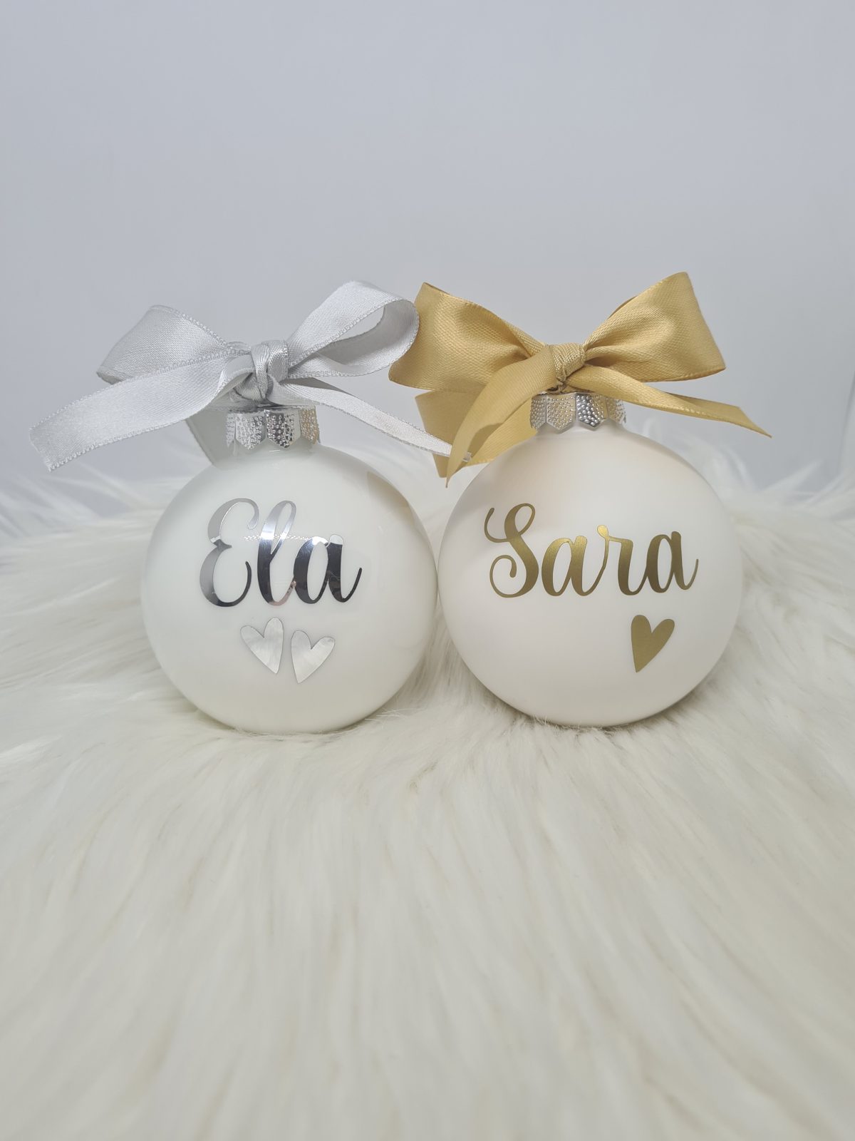 Personalizirana bunkica (okrasek za smrečico) - bela - slika 2