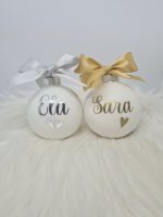 Personalizirana bunkica (okrasek za smrečico) - bela - slika 2