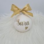 Personalizirana bunkica (okrasek za smrečico) - bela