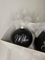 Komplet personaliziranih bunkic (okrasek za smrečico) - črne - slika 2