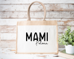 Personalizirana torba iz jute z žepkom: mami in ime