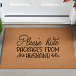 Personaliziran predpražnik kokosova vlakna: please hide packages from husband
