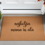 Personaliziran predpražnik kokosova vlakna: najboljša mama in ata