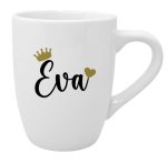 Skodelica personalizirano ime, krona in srček