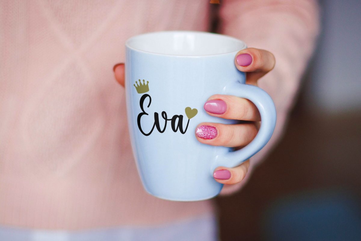 Skodelica personalizirano ime, krona in srček - slika 2