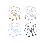 Stenska nalepka: slonček fantek z oblačkom - slika 2