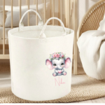 Koš za shranjevanje igrač - slonček roza