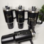 Termo lonček tumbler črn - personaliziran napis